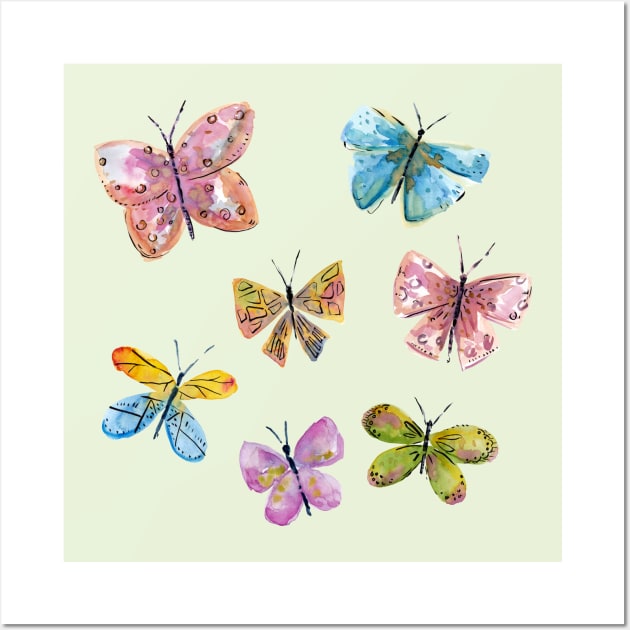 Watercolor Butterflies Wall Art by SWON Design